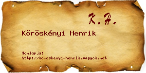 Köröskényi Henrik névjegykártya